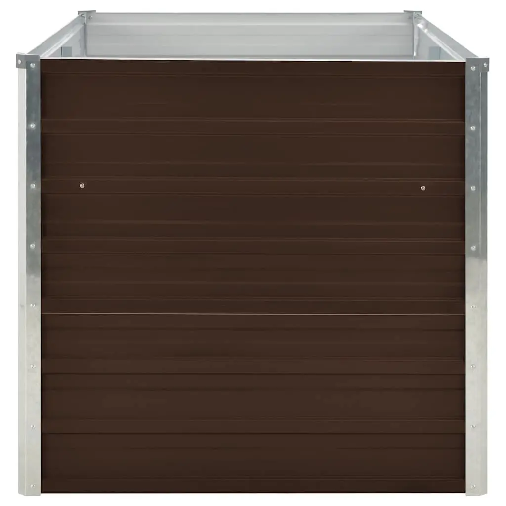 Raised Garden Bed Galvanised Steel Rectangular 160x80x77 cm Brown