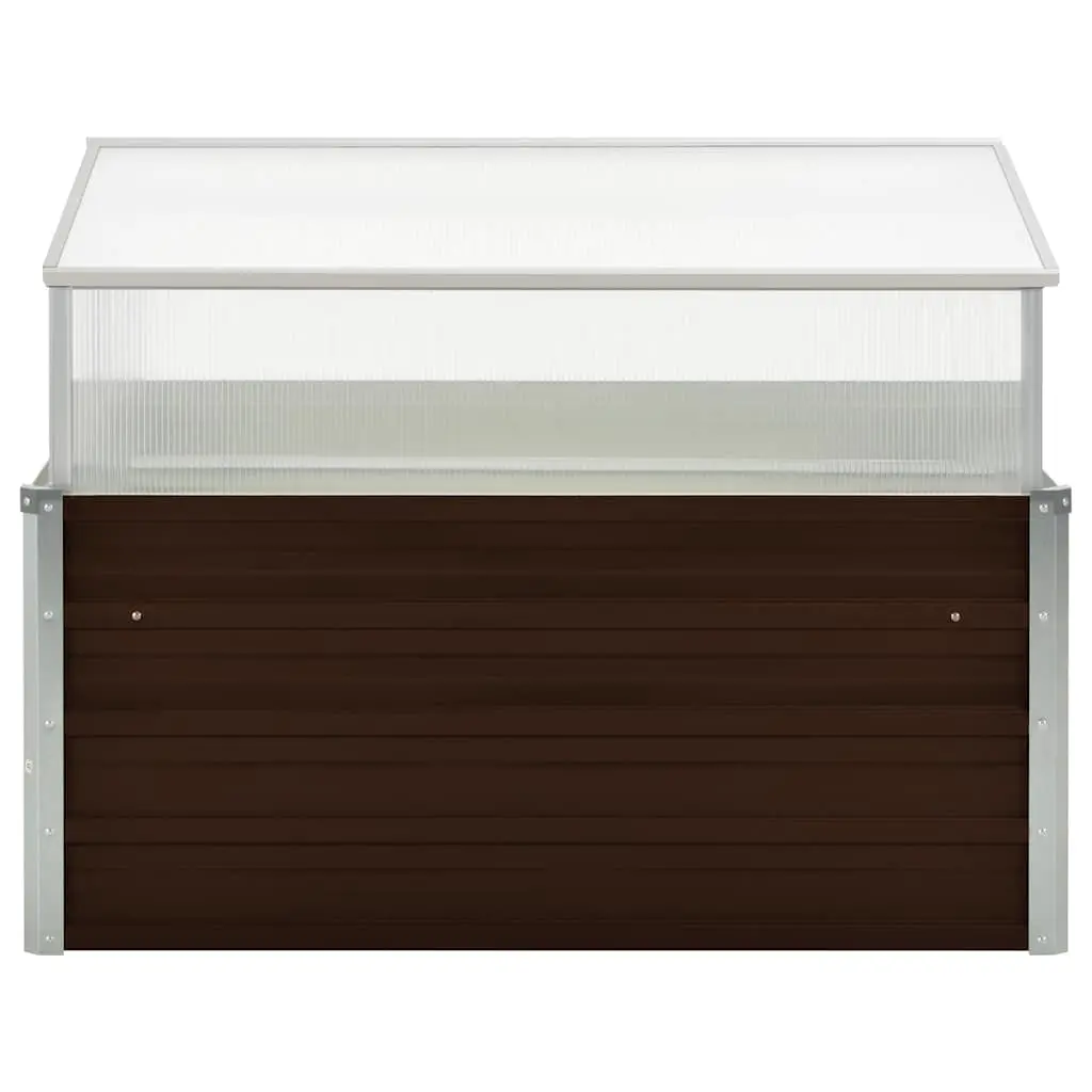 Greenhouse Galvanised Steel PC Board 100x100x85 cm Brown