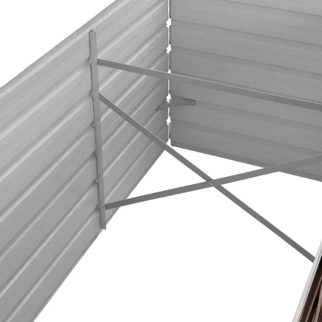 Galvanised Steel Raised Planter Bed Brown 320x80x45cm for Vegetables Herbs and Flowers