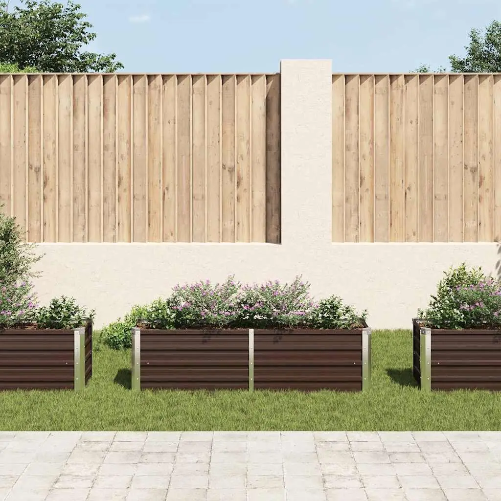 Brown Metal Raised Garden Bed for Home Use
