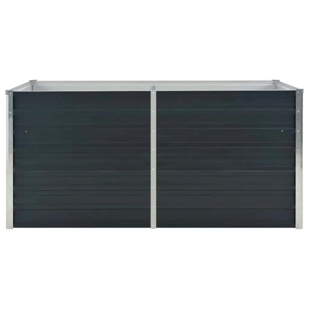 Outdoor Planter Box Raised Bed Galvanised Steel 160x80x77cm Anthracite Color Garden Planting Planter
