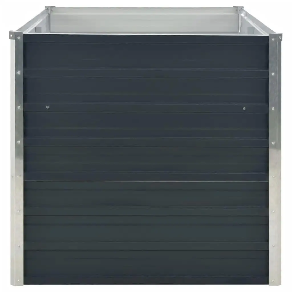 Outdoor Planter Box Raised Bed Galvanised Steel 160x80x77cm Anthracite Color Garden Planting Planter