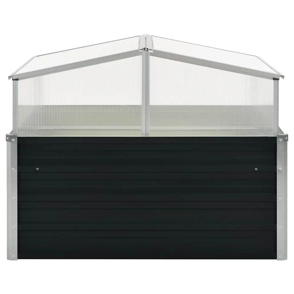 Greenhouse Anthracite Galvanised Steel 100x100x77cm for Garden Plants Vegetables Herbs Flowers PC