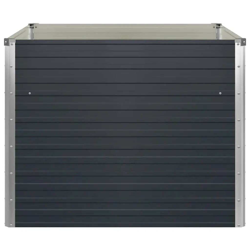 Raised Garden Bed Galvanised Steel Square 100 x 100 x 77 cm Anthracite