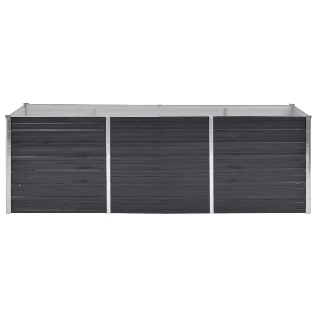Anthracite Raised Garden Bed Galvanised Steel Planter Box 240x80x77cm Outdoor Use
