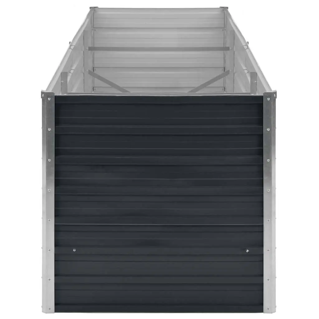 Anthracite Raised Garden Bed Galvanised Steel Planter Box 240x80x77cm Outdoor Use