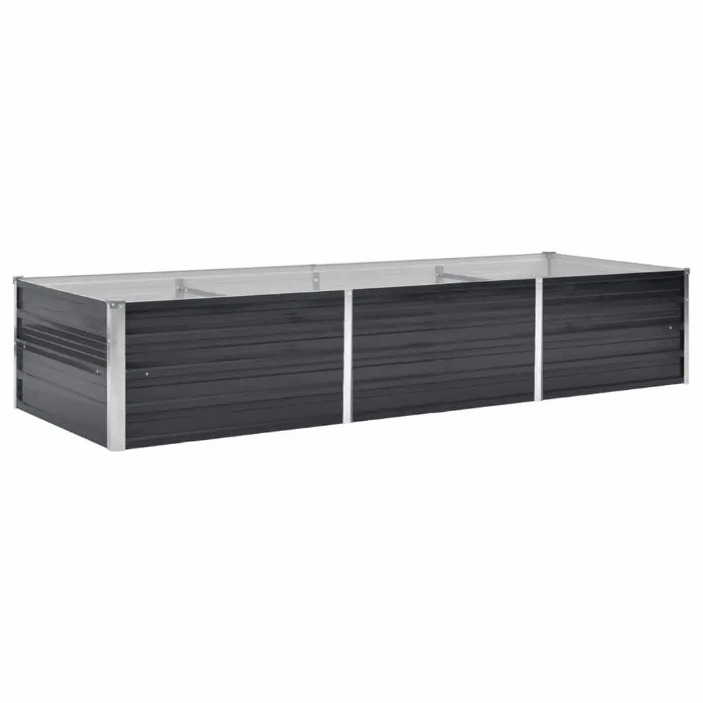 Raised Garden Bed Anthracite 240x80x45cm Galvanised Steel Planter Box