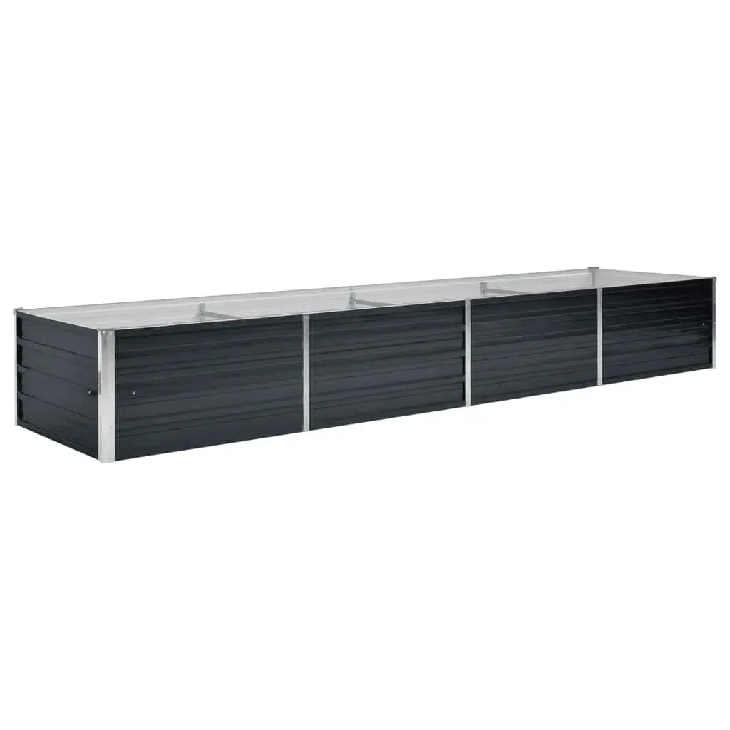 Anthracite Raised Garden Bed 320x80x45cm Galvanised Steel Outdoor Planter Box