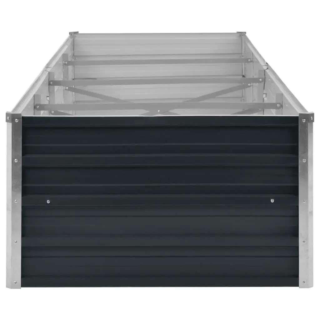 Anthracite Raised Garden Bed 320x80x45cm Galvanised Steel Outdoor Planter Box