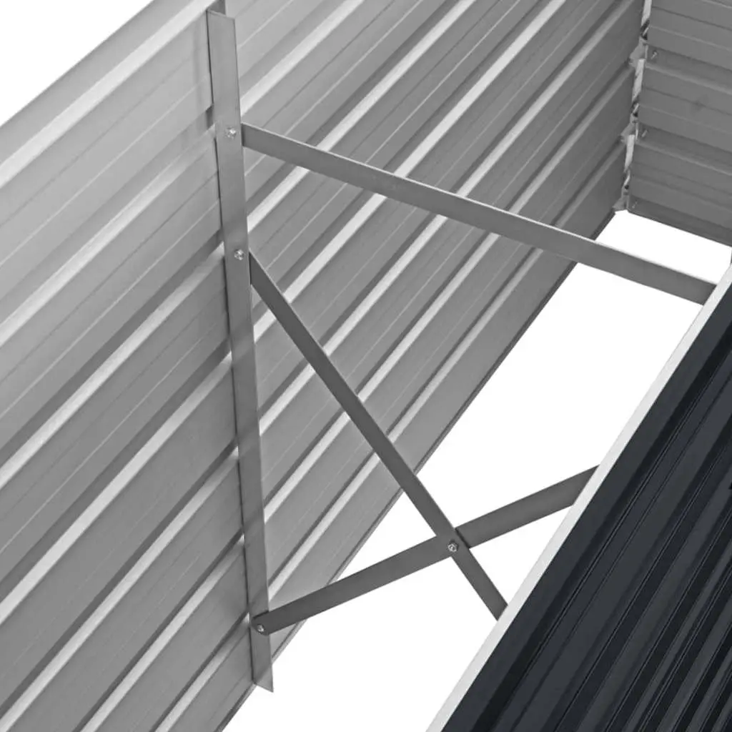 Raised Bed Planter Galvanised Steel Rectangular 160x40x45cm Anthracite Outdoor Gardening
