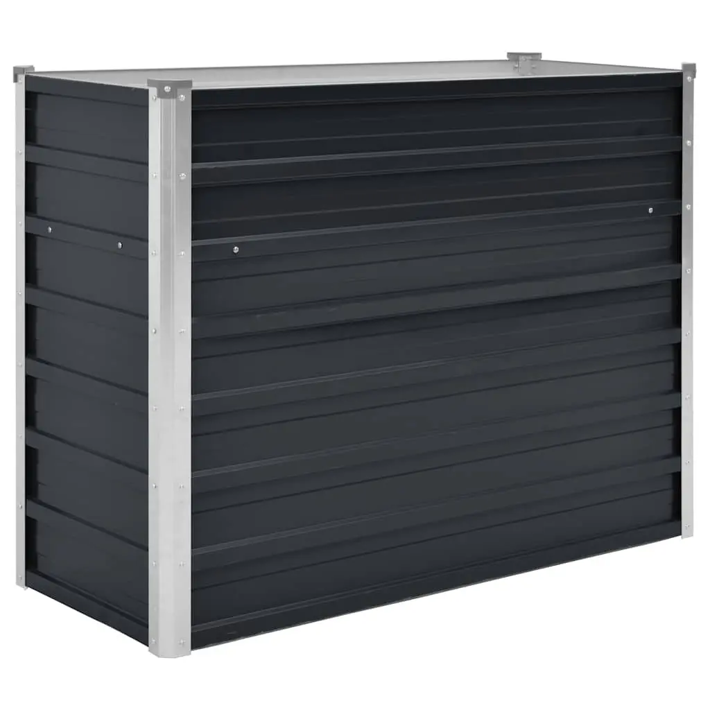 Garden Raised Bed Anthracite 100x40x77 cm Galvanised Steel Planter Box