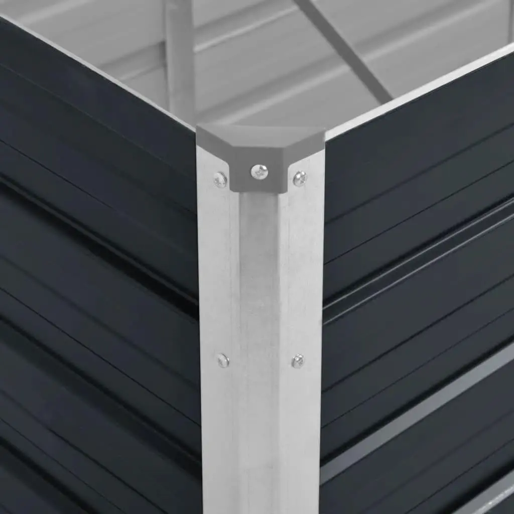 Garden Raised Bed Anthracite 100x40x77 cm Galvanised Steel Planter Box