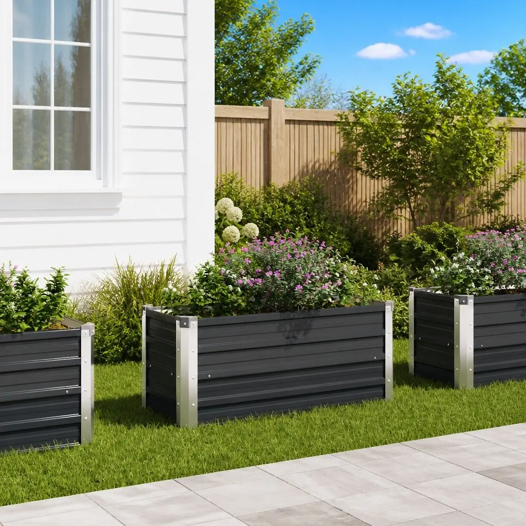 Raised Garden Bed Planter Galvanised Steel 100 x 40 x 45 cm Anthracite