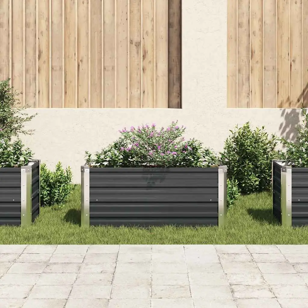 Raised Garden Bed Planter Galvanised Steel 100 x 40 x 45 cm Anthracite