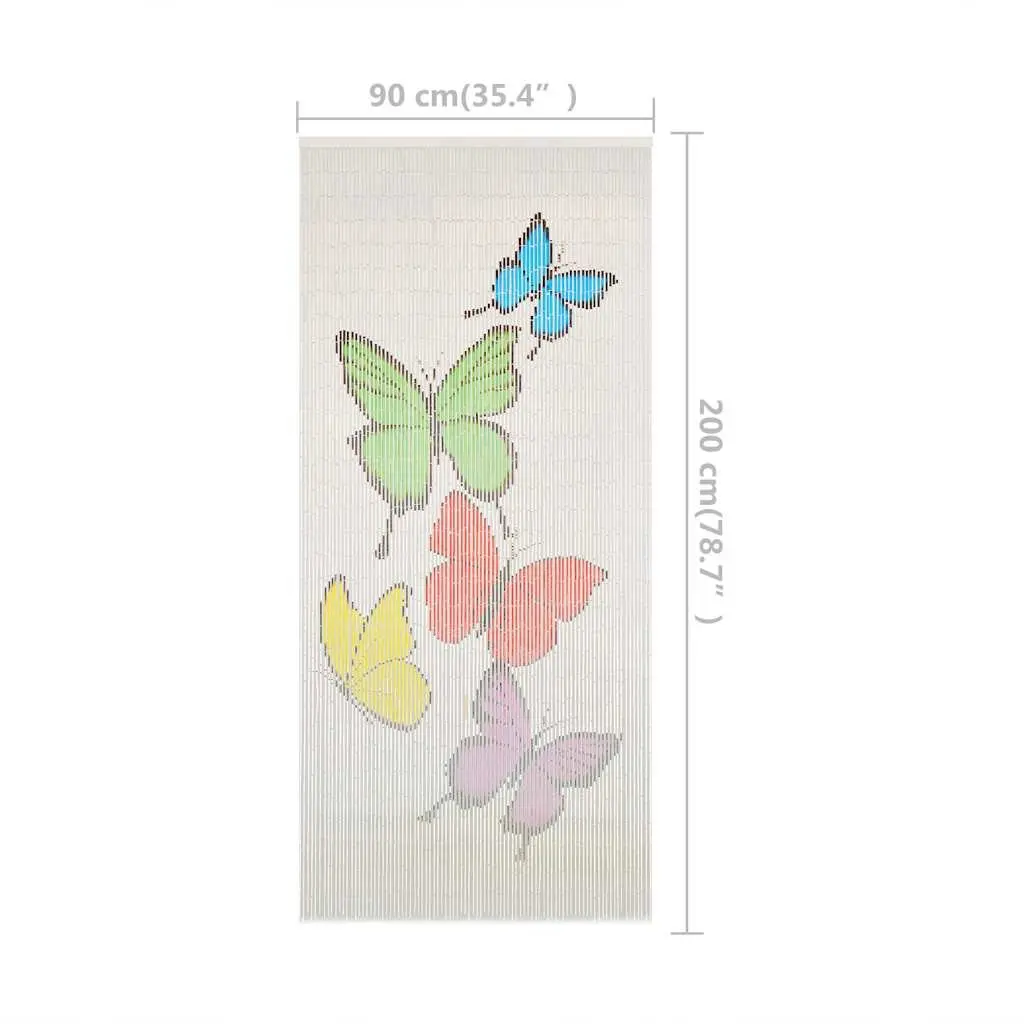 Insect Door Curtain Bamboo 90x200 cm Multicolour Fly Mosquito Screen