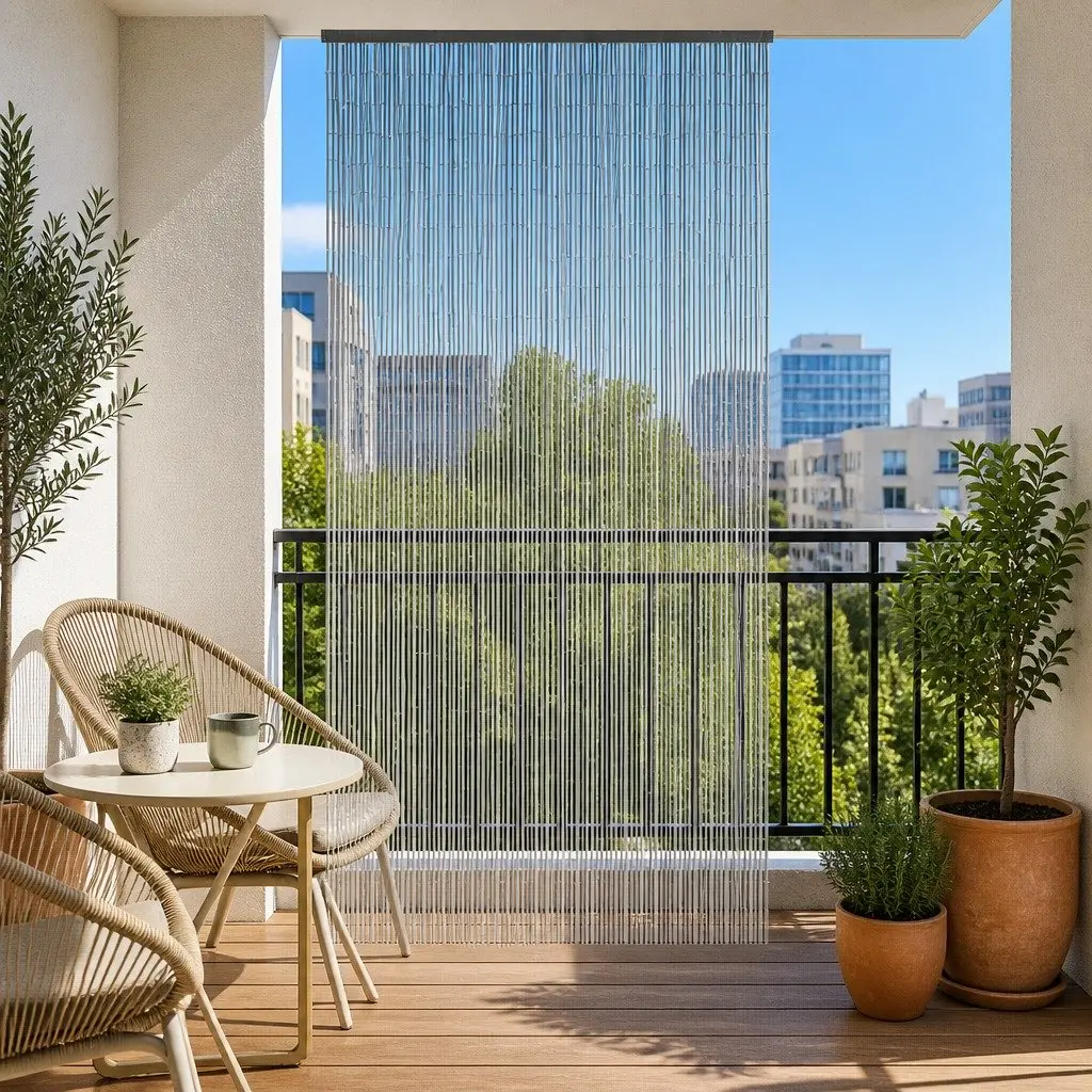 Bamboo Door Curtain 90x200 cm Grey Insect Screen Room Divider Decor