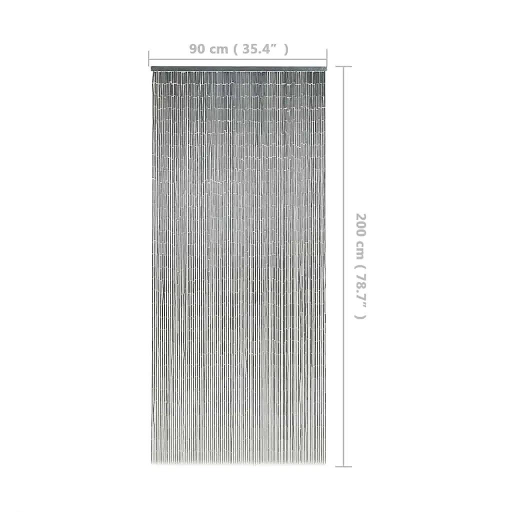 Bamboo Door Curtain 90x200 cm Grey Insect Screen Room Divider Decor