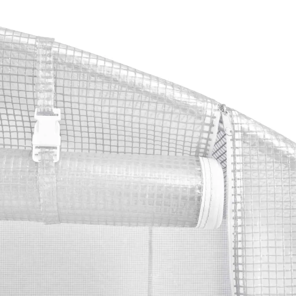 Greenhouse 900x300x200cm White Galvanised Steel Frame PE Mesh Fabric 27m²