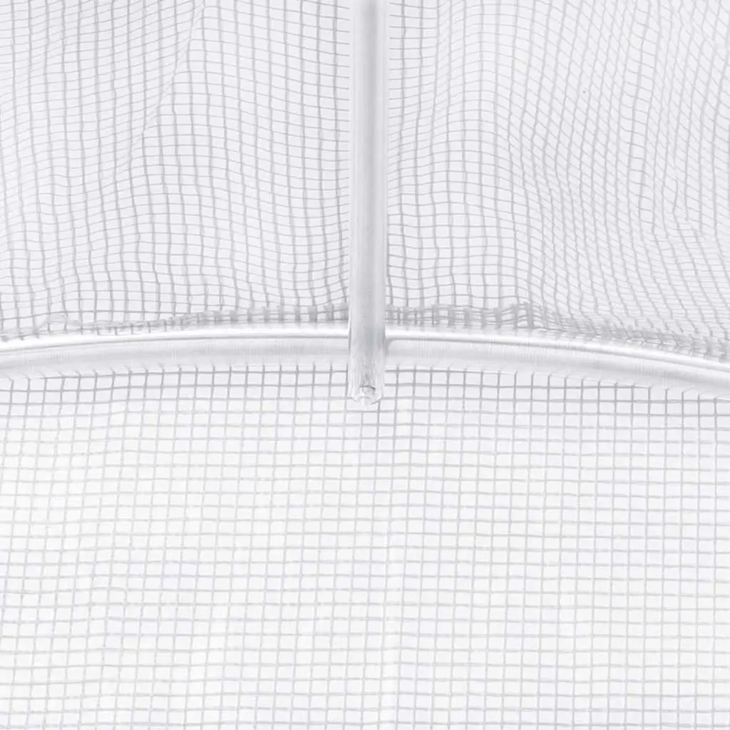 Greenhouse 900x300x200cm White Galvanised Steel Frame PE Mesh Fabric 27m²
