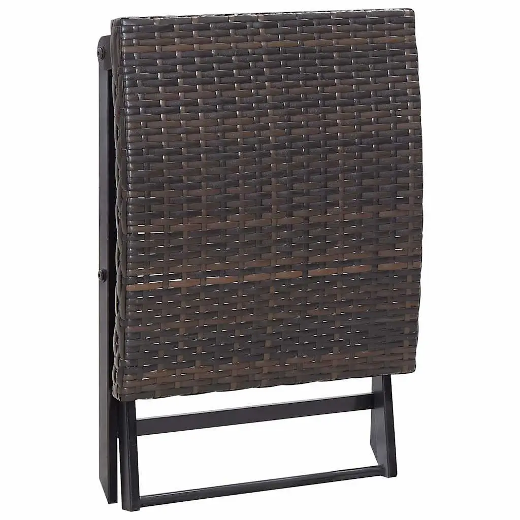 Folding Stool PE Rattan Weather-resistant Brown Lightweight Portable Garden