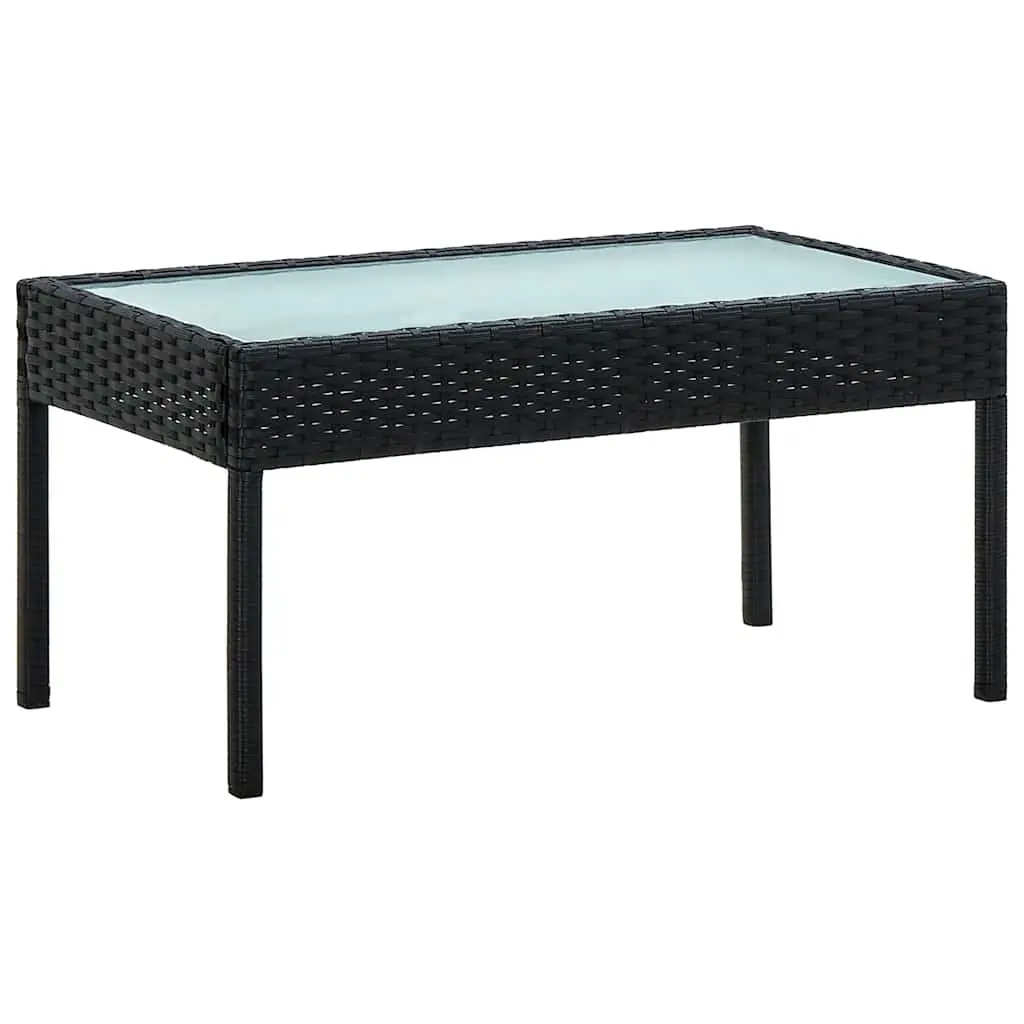 Garden Lounge Set 4 Piece Outdoor Patio Sofa Chair Table with Cushions Black