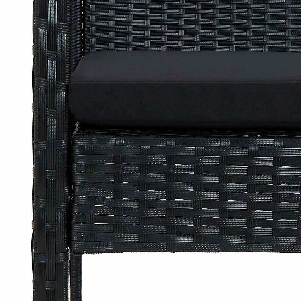 Garden Lounge Set 4 Piece Outdoor Patio Sofa Chair Table with Cushions Black