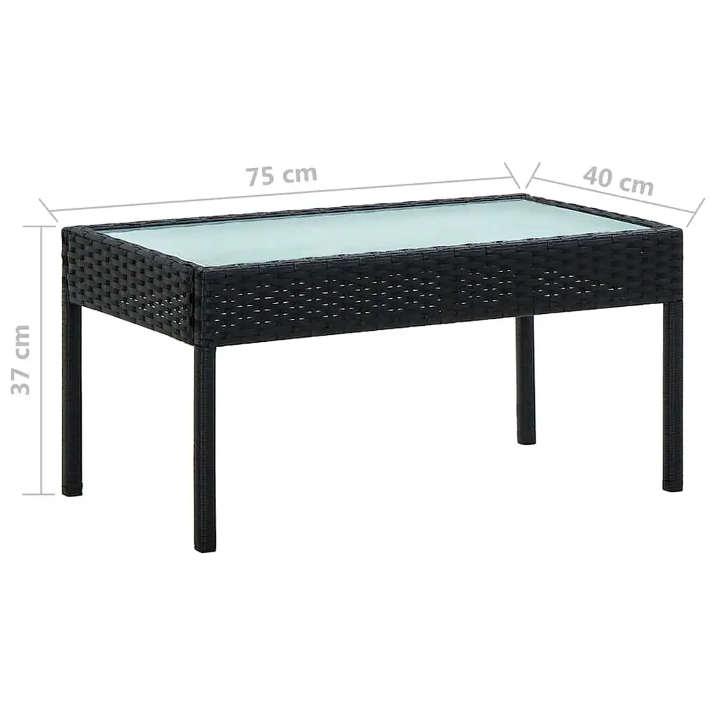 Garden Lounge Set 4 Piece Outdoor Patio Sofa Chair Table with Cushions Black