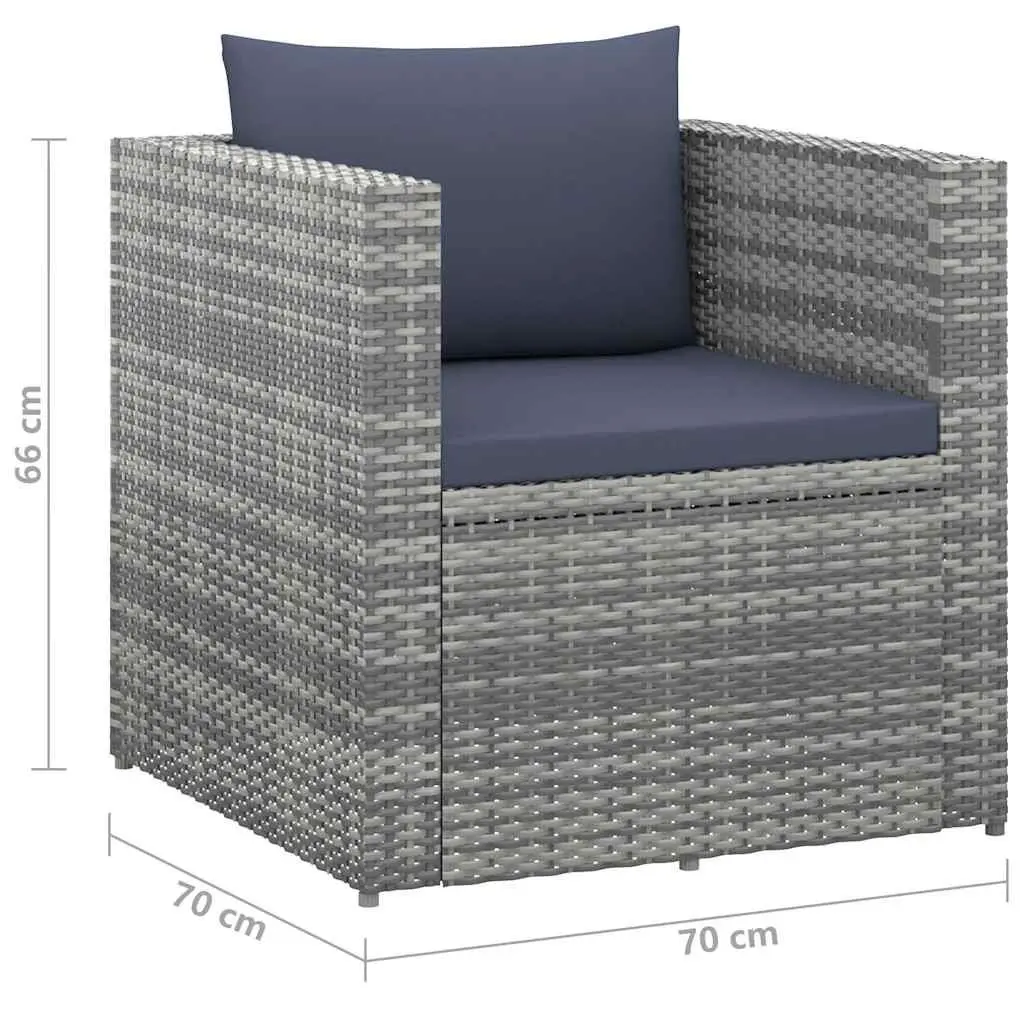 Garden Lounge Set 4 Piece Poly Rattan Outdoor Furniture Sofa Armchair Coffee