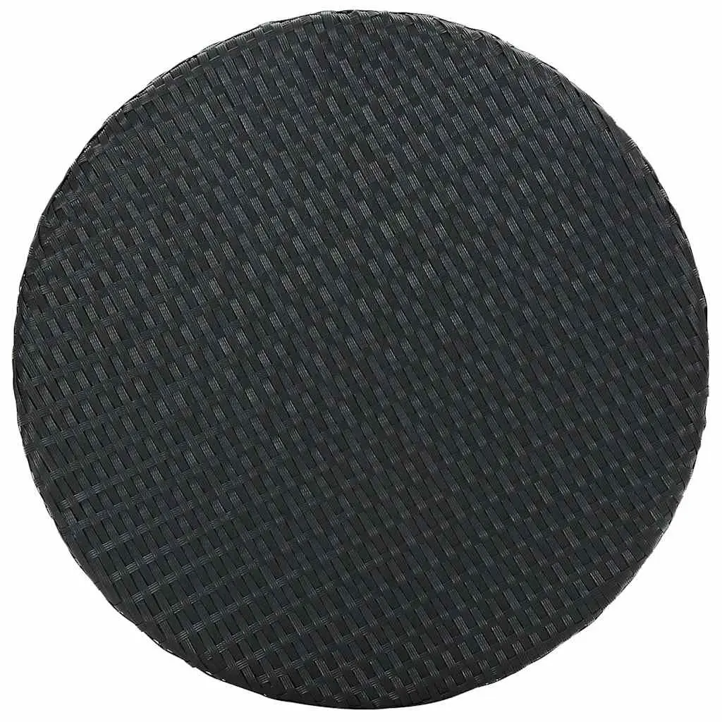 Garden Table Black Outdoor Dining PE Rattan Poly Coffee Patio Furniture