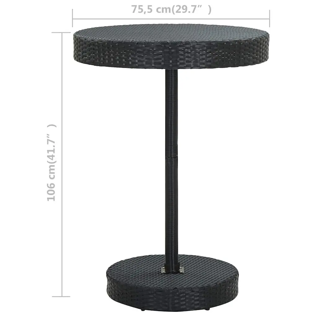 Black Poly Rattan Patio Table for Entertaining