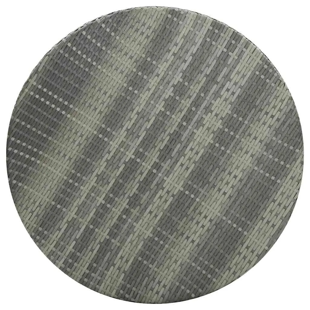 Outdoor Garden Table Round Poly Rattan Grey 75.5 x 106 cm
