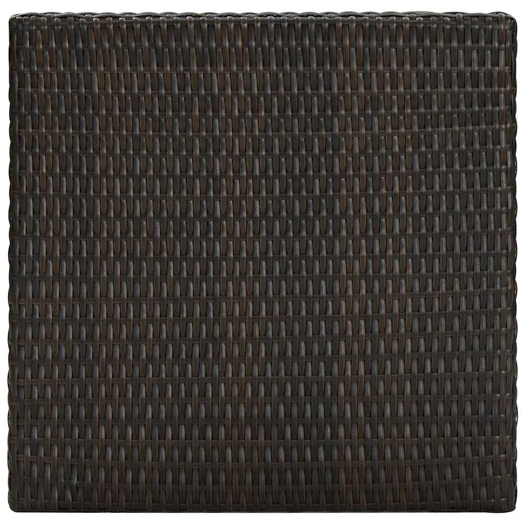 Bar Table PE Rattan Brown Outdoor Steel Frame 60.5cm