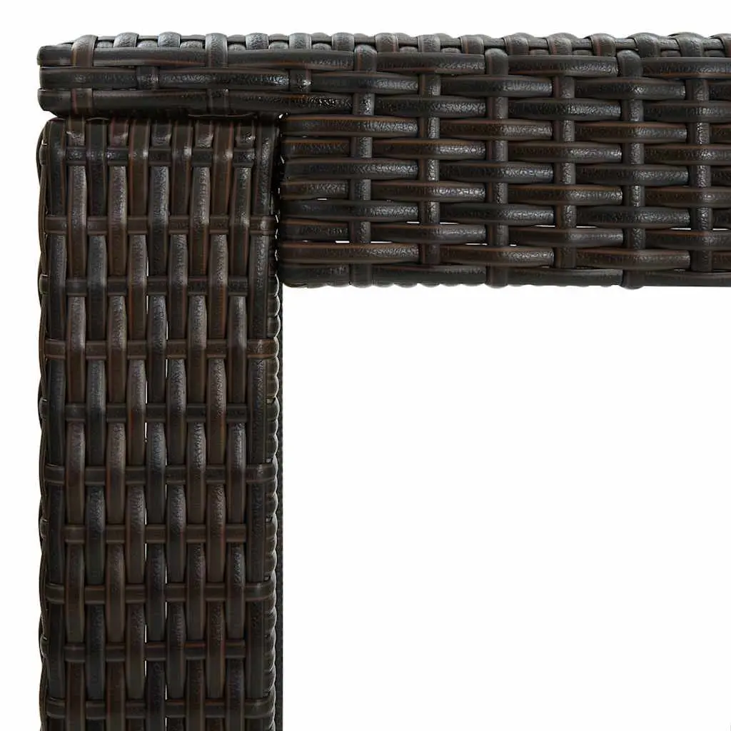 Bar Table PE Rattan Brown Outdoor Steel Frame 60.5cm