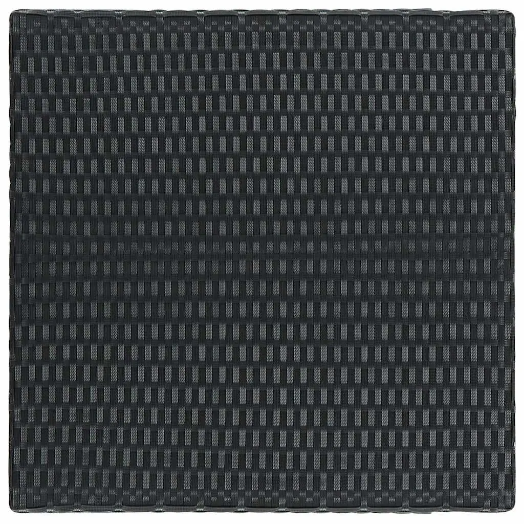 Bar Table Powder-coated Steel PE Rattan 60.5x60.5x110.5cm Black Outdoor Garden Patio Furniture