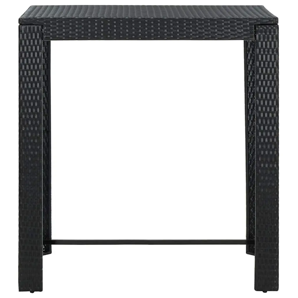 Bar Table PE Rattan Steel Frame 100 x 60.5 x 110.5 cm Black Outdoor Garden Patio Furniture