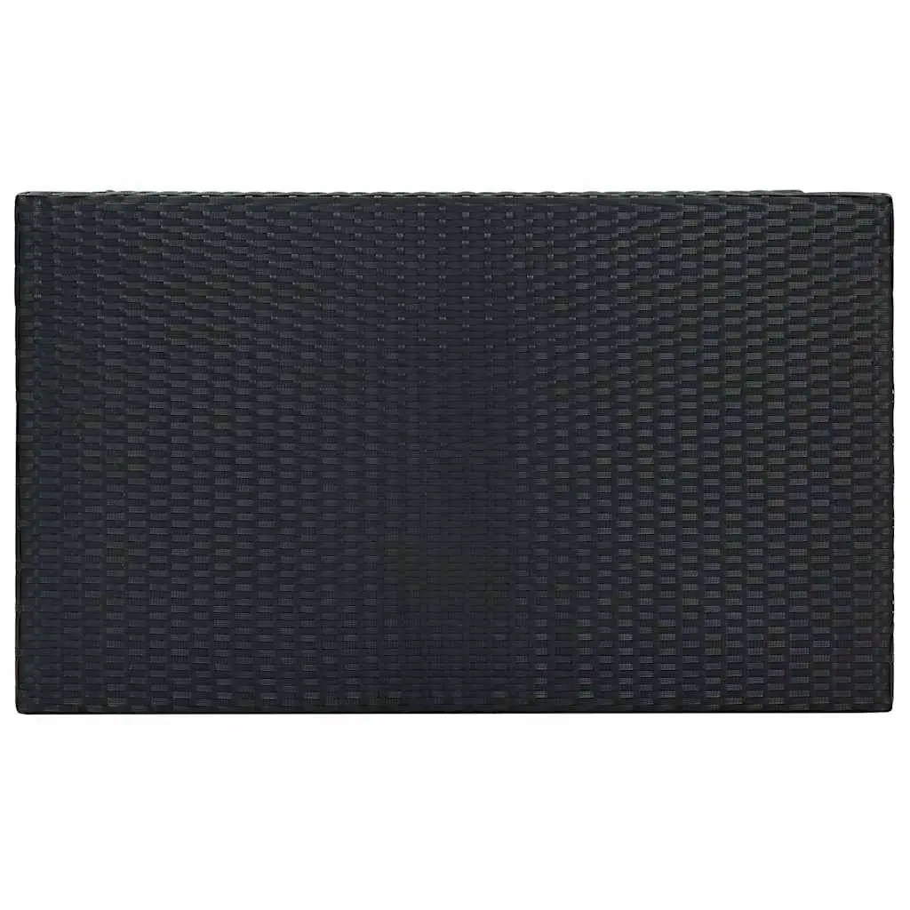 Bar Table PE Rattan Steel Frame 100 x 60.5 x 110.5 cm Black Outdoor Garden Patio Furniture