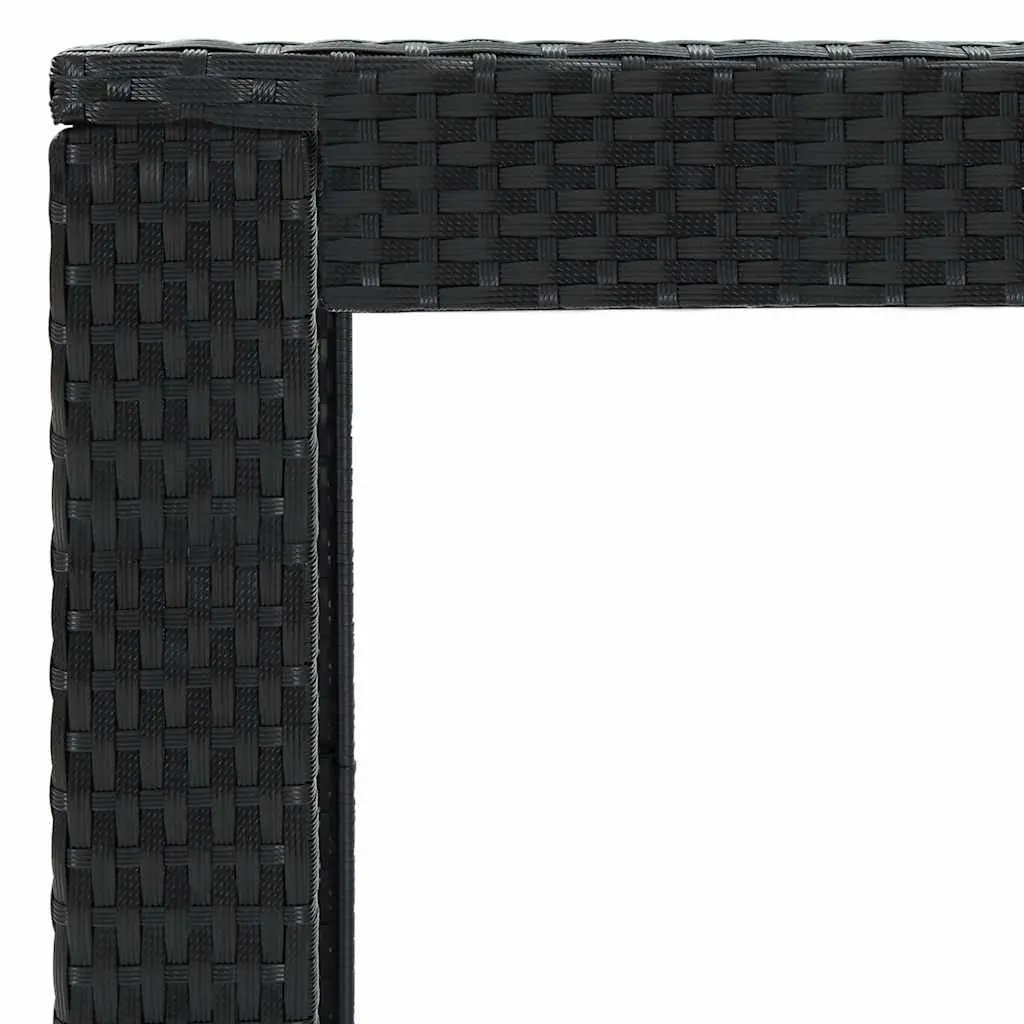 Bar Table PE Rattan Steel Frame 100 x 60.5 x 110.5 cm Black Outdoor Garden Patio Furniture