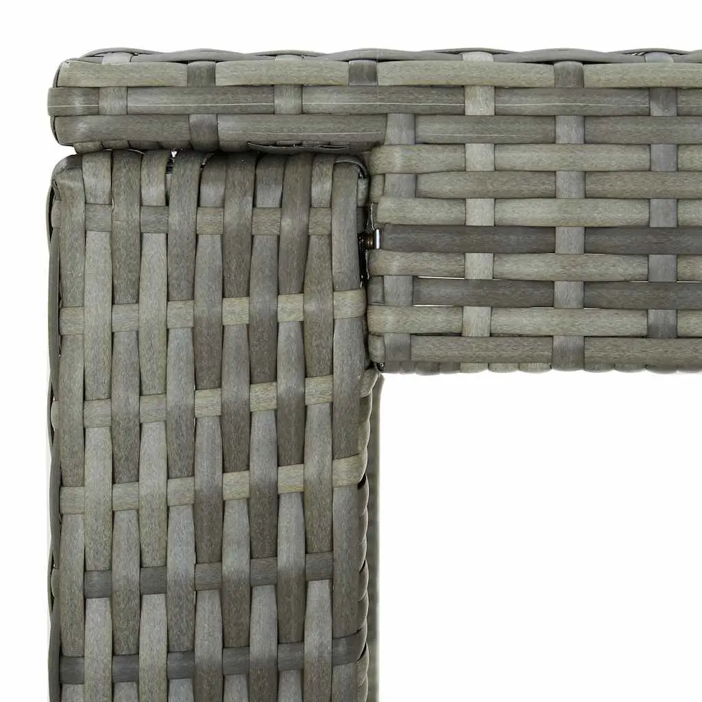 Outdoor Bar Table Grey Poly Rattan Garden Patio High Top Counter Height