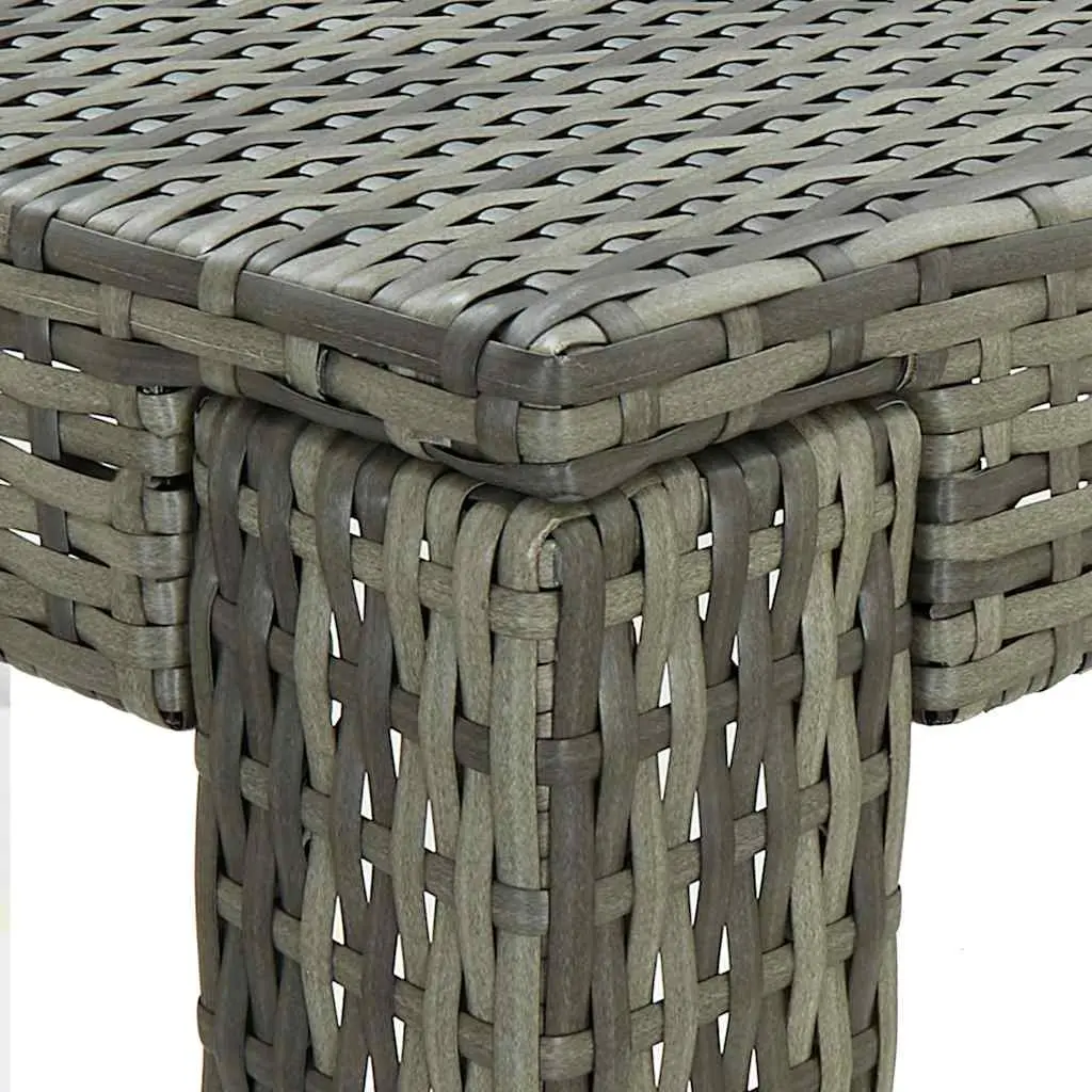 Outdoor Bar Table Grey Poly Rattan Garden Patio High Top Counter Height