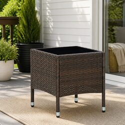Garden Table Outdoor Patio Furniture Brown Rattan Style 40x40x45cm