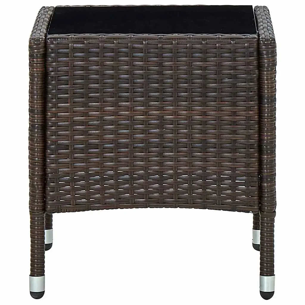Garden Table Outdoor Patio Furniture Brown Rattan Style 40x40x45cm