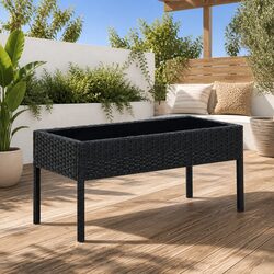 Practical Black Garden Table for Versatile Outdoor Use 75x40x37cm