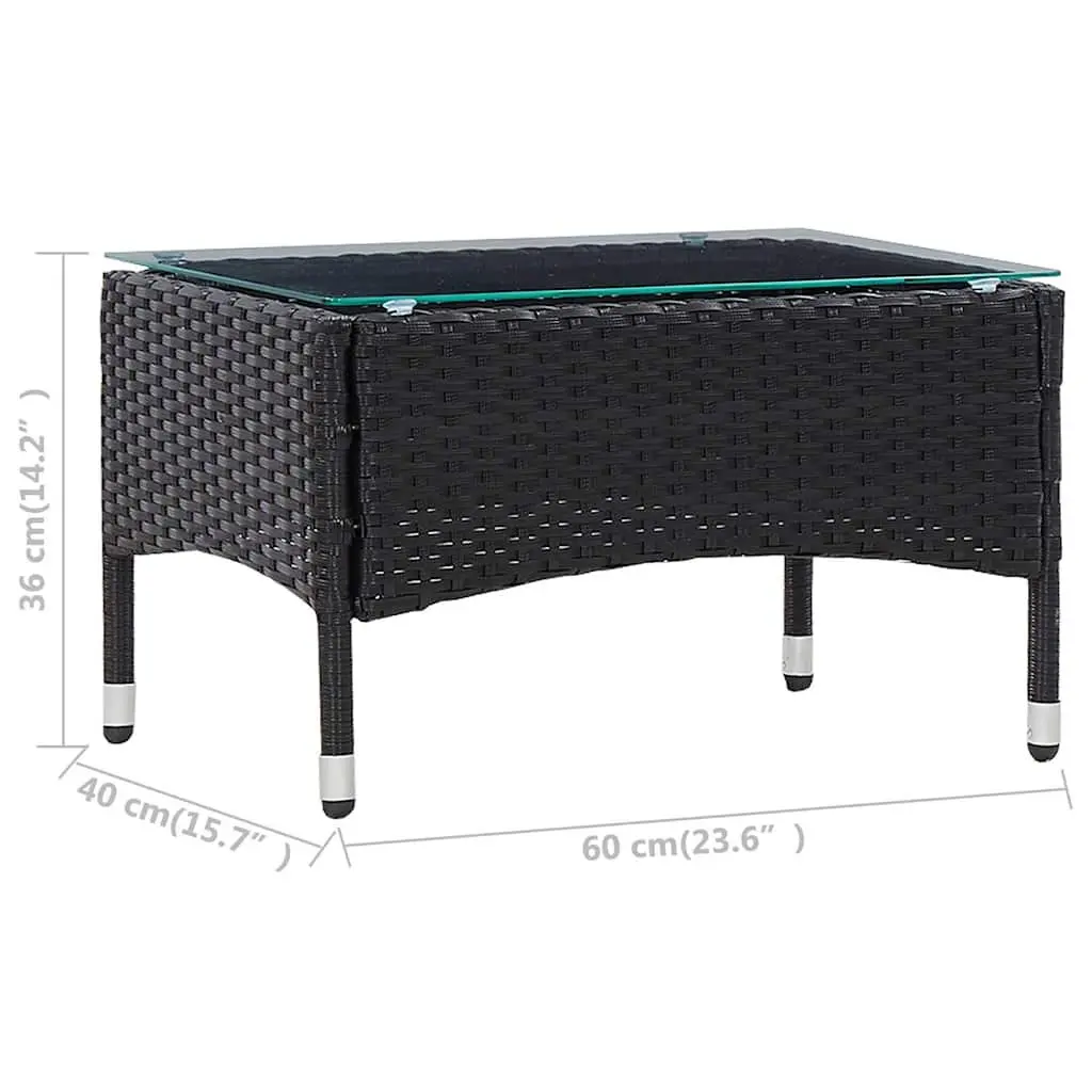 Black Rattan Coffee Table for Various Uses