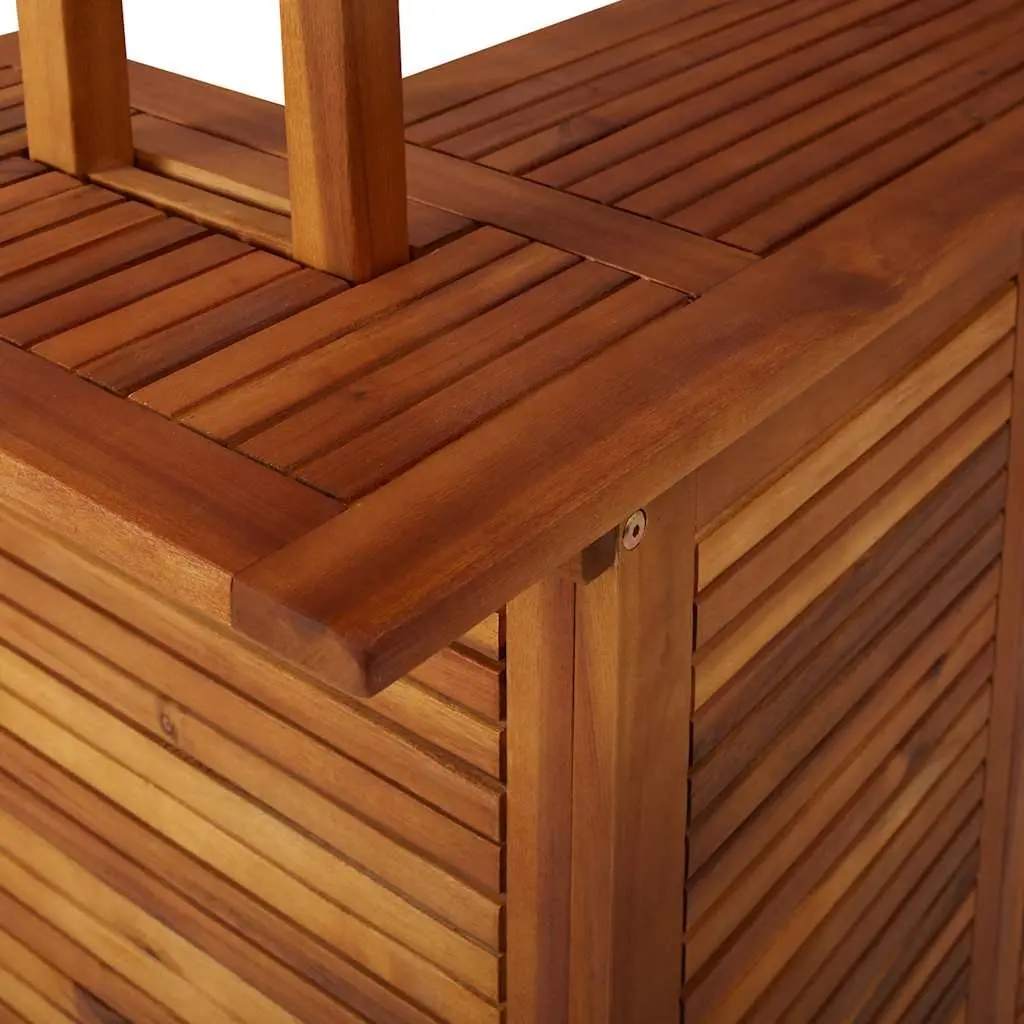 Outdoor Bar Table Solid Acacia Hardwood Brown with Rooftop 113 x 106 x 217 cm