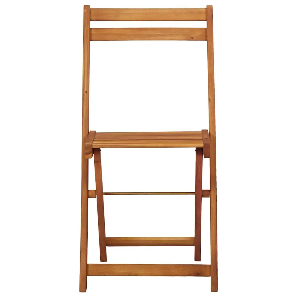 Garden Planter Table with Lid Solid Acacia Hardwood Brown with 2 Folding Bistro Chairs Outdoor Furniture Set