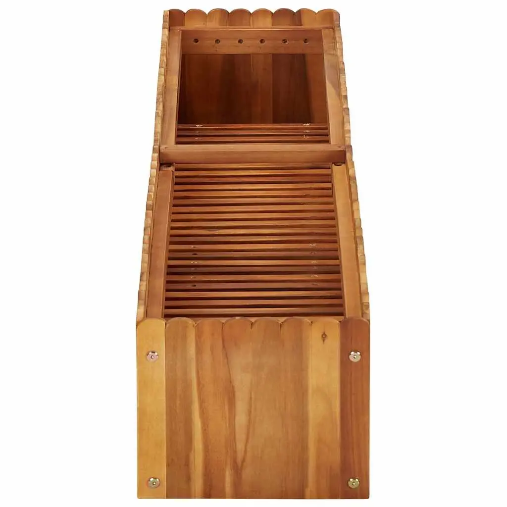 Raised Garden Bed Solid Acacia Wood 150x30x25 cm Brown Outdoor Planter Box