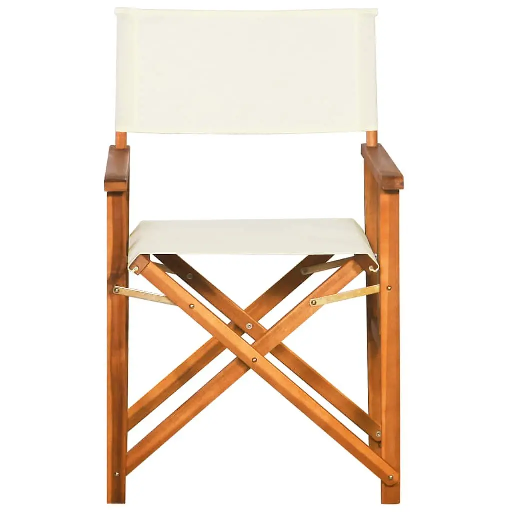 Folding Director's Chairs Solid Acacia Wood 2 Piece Brown Outdoor Garden Seating