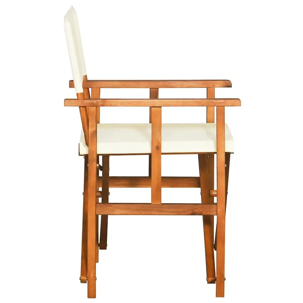 Folding Director's Chairs Solid Acacia Wood 2 Piece Brown Outdoor Garden Seating