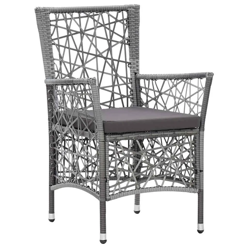 9 Piece Outdoor Dining Set Grey Poly Rattan Garden Furniture Patio Table Chairs