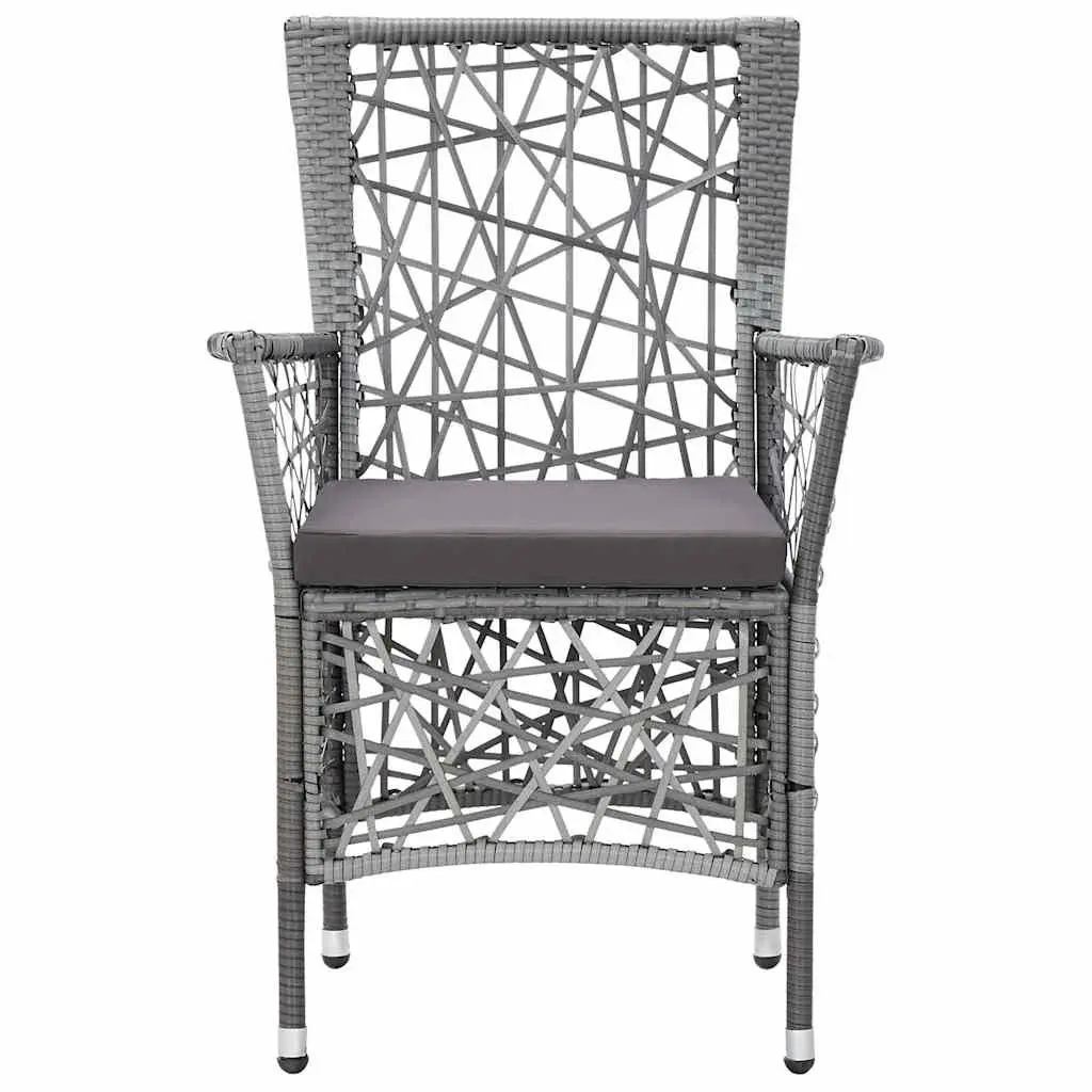 9 Piece Outdoor Dining Set Grey Poly Rattan Garden Furniture Patio Table Chairs